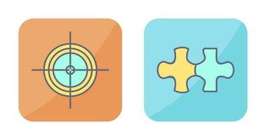 Target and Puzzle Piece Icon vector