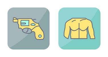 Revolver and Chest Icon vector