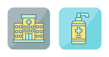 Hospital and coid Icon vector