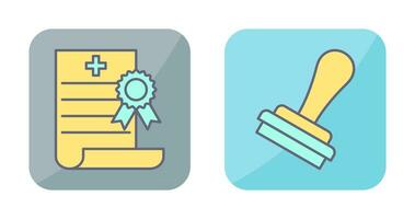 Death Certificate and Stamp Icon vector