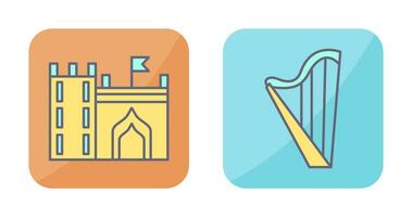 Castle with Flag and Harp Icon vector