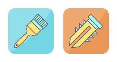 Paint Brush and Dyupel Icon vector