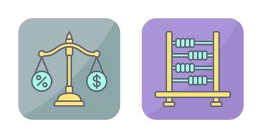 Scale and Abacus Icon vector