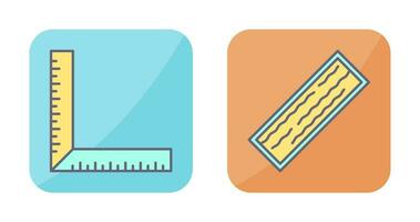 Square Ruller and Plank Icon vector