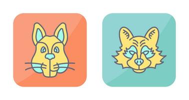 Squirrel and Raccoon Icon vector