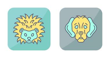 Hedgehog and Dog Icon vector