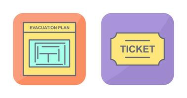 Evacuation Plan and Tickets Icon vector