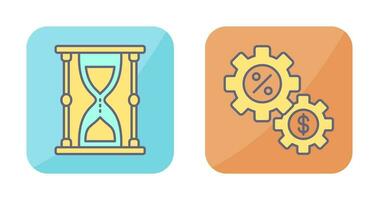 reloj de arena y tarta gráfico icono vector