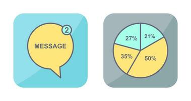Message Bubbles and Pie Chart Icon vector