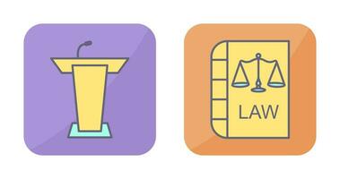 Podium and Law Icon vector