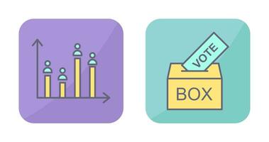 Giing Vote and Candidate and Graph Icon vector