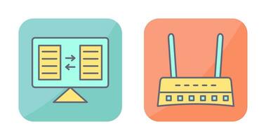 File Sharing and Router Icon vector