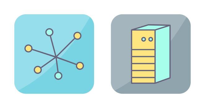Internet y servidor red icono vector