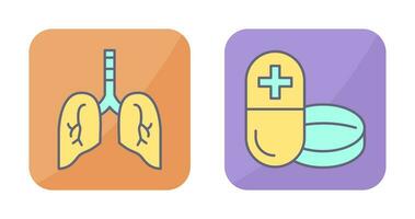 Lung and Medicine Icon vector