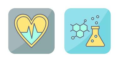 Cardiogram and Chemistry Icon vector