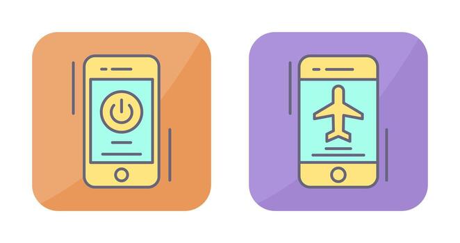Power Button and Airplane Icon vector