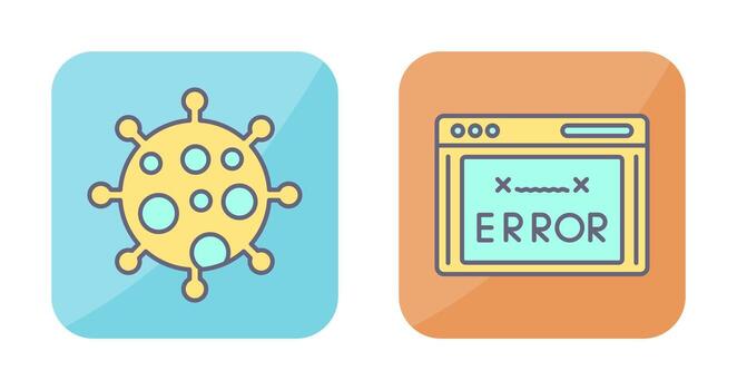 Virus and Error Code Icon vector