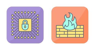 Cyber Protection and Firewall Icon vector