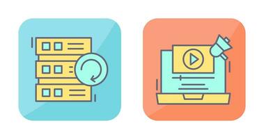 Backup and Video Marketing Icon vector