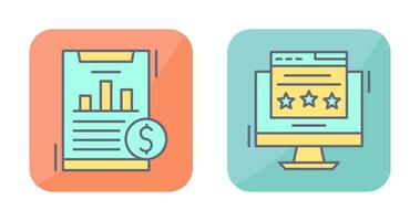 Financial Analytics and Webpage Icon vector