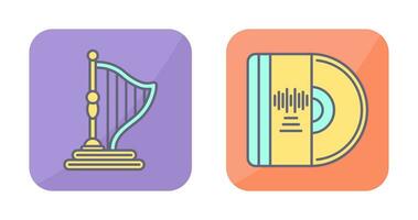 Harp and Vinyl Icon vector