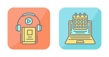 Timetable and Audio Book Icon vector