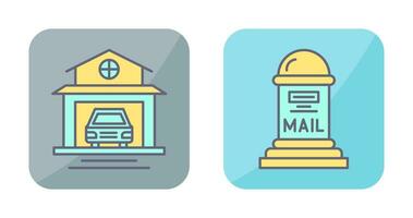 Garage and Mail Box Icon vector