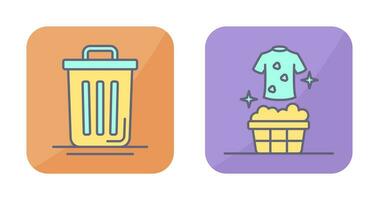 Trash Can and Laundary Icon vector