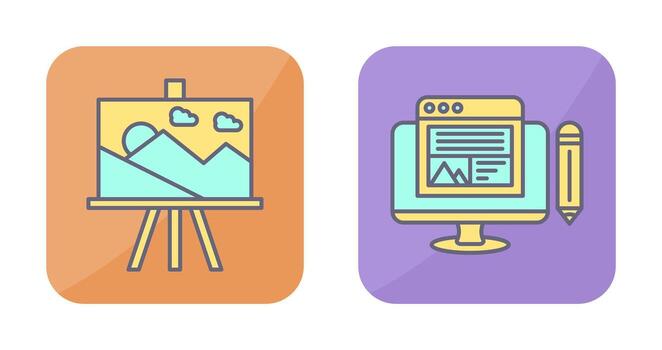 Canvas and Web design Icon vector