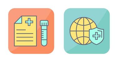 Blood Test and global Icon vector