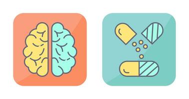 Brain and Capsule Icon vector