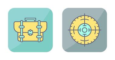 Briefcase and Target Icon vector
