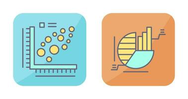 Plot and Pie Chart Icon vector
