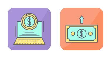 Pie Chart and Money Up Icon vector