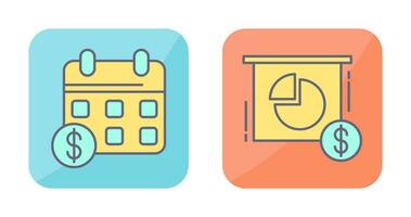 Calendar and Pie Chart Icon vector