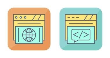 Browser and Message Icon vector