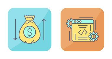 Money Bag and Coding Icon vector