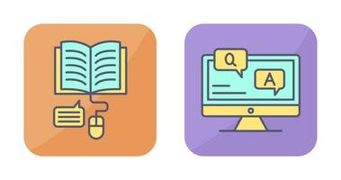 Online Learning and Faq Icon vector