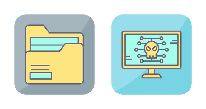 Folder and Malware Icon vector