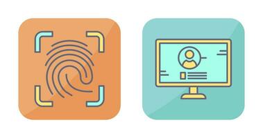 Log and Finger Print Icon vector