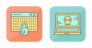 Hacking and Laptop Icon vector