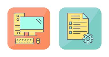 Computer and Test Icon vector