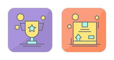 Trophy and Box Icon vector