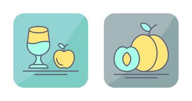 Healthy and Apricot Icon vector