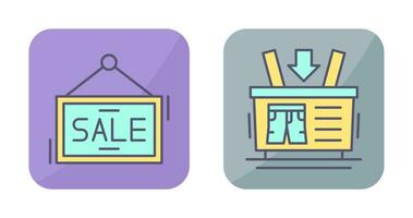 Shopping Basket and Super Sale Icon vector