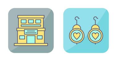 Hotel and Earring Icon vector