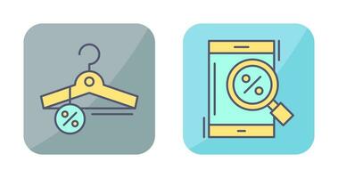 Hanger and Magnifying Glass Icon vector