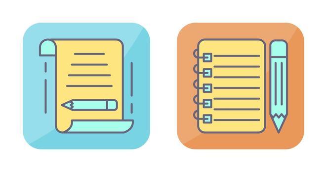 escribir y Lista de Verificación icono vector