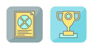 Pie Chart and Trophy Icon vector