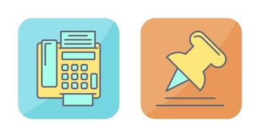 Fax Machine and Pin Icon vector